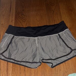Lululemon Athletica Black and Gray Athletic Shorts Breathable Design
